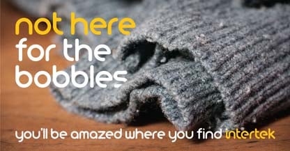 The sleeve of a knit sweater